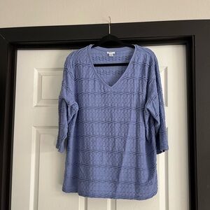 Croft & Barrow Textured  3/4  Sleeve Top